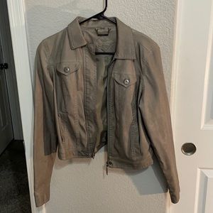 Gray Leather Jacket: Women’s Medium